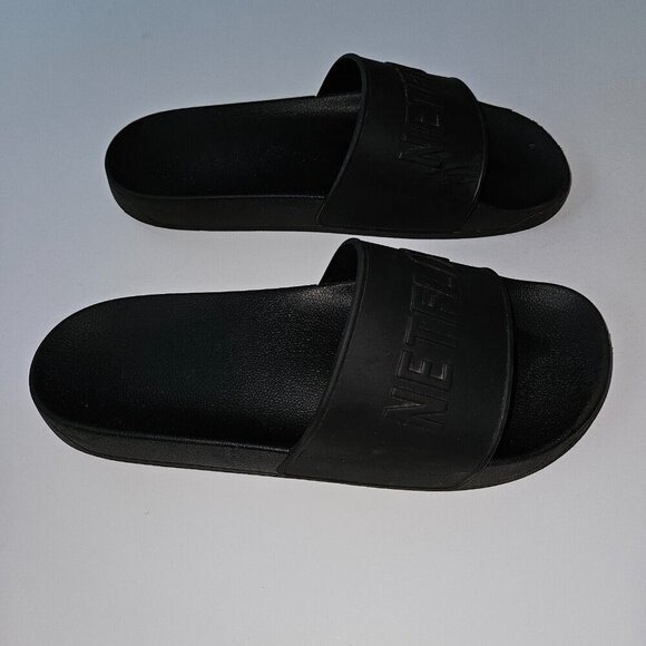 NETFLIX Black Slides Sandals Shoes Size 42 (approx women\'s 11/men\'s 8) RARE HTF main image 6